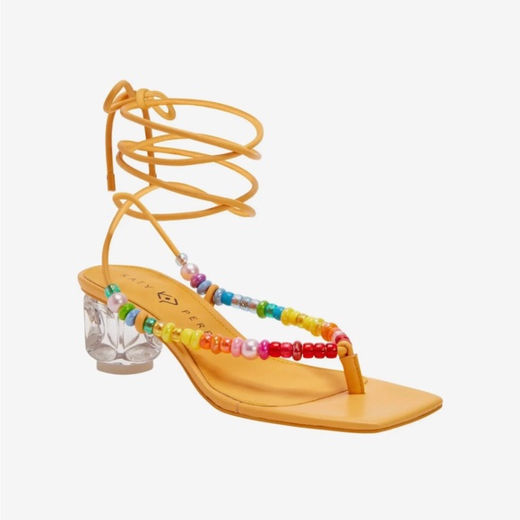 NEW Katy Perry The Cubie Bead Sandals, Honeycomb Yellow Size 7M/ 37 New in Box - Picture 8 of 8